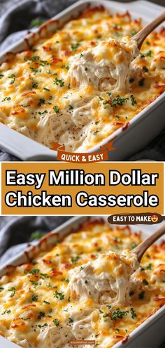 an easy million dollar chicken casserole recipe with cheese