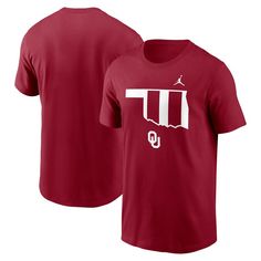 Emphasize your dedication to the Oklahoma Sooners with this Campus State Shape T-shirt. Made by Nike, it features a bold team design that stands out against the solid fabric. Cotton material provides a comfortable feel for the next Oklahoma Sooners game day or casual wear. Cotton Short Sleeve T-shirt For Sports Season, Sports Event Jersey T-shirt With Team Logo, University Red T-shirt With Team Name For Fans, Team-colored T-shirt With Screen Print For Fans, University Red Short Sleeve T-shirt For Game Day, Sports Fan Jersey T-shirt, Game Day Jersey T-shirt With Logo Print, Game Day Fan Apparel Cotton T-shirt, Team Spirit Jersey T-shirt With Graphic Print