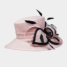 Crown Circumference : 23" Crown Height : 4" Brim Height : 4" Material : 100% Polyester Dressy Hats, Church Hat, Crown Heights, Church Hats, Kentucky Derby, Kentucky, Derby, Black Pink, Crown