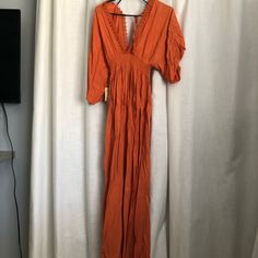 Orange Maxi Boho Dress Size Small Never Worn New With Tags.. Im About 5'1 And This Was A Bit Long On Me So If You're On The Shorter Side Just Needs To Be Hemmed But Fit Good Besides That Orange Rayon Maxi Dress For Summer, Bohemian Short Sleeve Maxi Dress For Date Night, Spring Rayon Long Dress, Long Spring Rayon Dress, Long Rayon Dress For Spring, Summer Short Sleeve Maxi Dress For Date Night, Short Sleeve Maxi Dress For Summer Date Night, Summer Date Night Short Sleeve Maxi Dress, Bohemian Short Sleeve Dress For Date Night