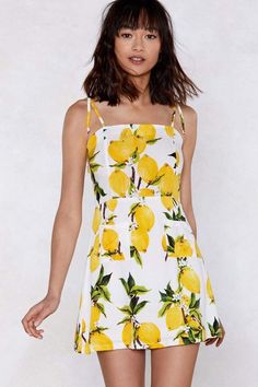 Nasty Gal You're My Main Squeeze Lemon Dress Lemon Meringue Aesthetic, Meringue Aesthetic, Aesthetic Strawberry Shortcake, Strawberry Shortcake Outfits, Aesthetic Strawberry, Women Dress Online, Main Squeeze