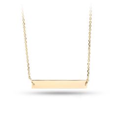 This mini- gold bar necklace is perfect for everyday wear. Easy adjust chain is adjustable from 16 to any shorter length. Personalize by engraving names, initials, dates, or symbols or just wear it as is! Engraving can be added while you are checking out. (In the cart) Gold Minimalist Name Necklace For Formal Occasions, Minimalist Gold Name Necklace For Formal Occasions, Rectangular Yellow Gold Bar Necklace For Everyday, Minimalist Rectangular Necklace With Polished Finish, Everyday Yellow Gold Rectangular Bar Necklace, Everyday Rectangular Yellow Gold Bar Necklace, 14k Gold Rectangular Pendant Bar Necklace, Minimalist 14k Gold Bar Necklace With Rectangular Pendant, Classic Nameplate Necklace For Everyday