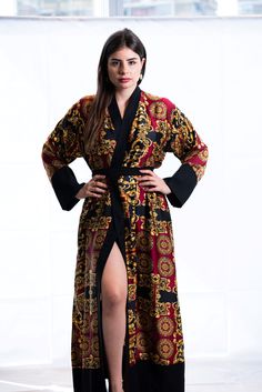 black red gold satin robe Goth Pajamas, Gold Kimono, Elegant Kimono, Chic Dressing, Sequin Kimono, Bridal Kimono, Luxury Robes, Kimono Maxi Dress, Plus Size Kimono