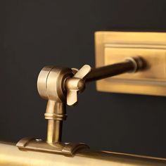 a close up of a metal handle on a door