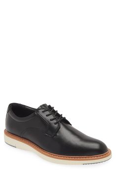 Handsome, polished and easy to wear, this wardrobe-staple leather derby sports minimal detailing to give it maximum versatility across your formal wardrobe. Lace-up style Leather upper and lining/rubber sole Imported Preppy Look, Flip Flop Slippers, Sweaters And Leggings, Comfortable Sandals, Kids Boots, Black Fits, Boys Shoes, Wardrobe Staples