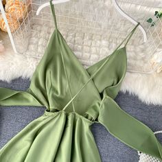 Chic long dress women's summer dress suspenders dress 082 Fabric: blended Color: white,black,dark green,green,orange Size(cm): M.L M skirt length 134 bust 86 waist 60-70L skirt length 135 bust 90 waist 64-74 Dress Fairy, Summer Beach Vacation, Preppy Dresses, Elegant Feminine, Open Back Dresses, Suspender Dress, Satin Slip, Women Long Dresses, Evening Party Dress