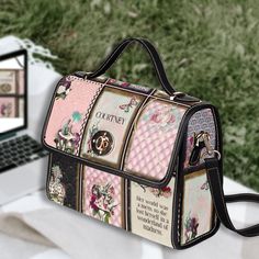 Fantasy Bags, Alice In Wonderland Bag, Alice Quotes, Ipad Storage, Disney Tote Bags, School Bag College, Business Briefcase, Disney Handbags, Disney Bag