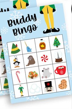 two christmas themed printables with the words buddy ring