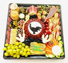 a tray filled with lots of different types of food