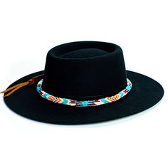 Price includes a Brigitte Sambboho hat & an Aztec (rounded) hatband. Save 10% with this bundle. Select hat size. Hatband is one size fits all. Hatband is removable.  The fanciest hat you will ever wear. Sambboho's Brigitte black hat is a dipped crown boater design with a custom trimmed genuine velvet black band. A Western Boater Hat With Adjustable Curved Brim, Adjustable Country Hat With Flat Crown, Adjustable Black Boater Hat With Flat Crown, Black Adjustable Boater Hat With Flat Crown, Adjustable Country Style Hat With Flat Crown, Adjustable Brimmed Western Boater Hat, Adjustable Western Boater Hat With Brim, Adjustable Flat Brim Boater Hat For Country Events, Adjustable Wide Brim Country Style Top Hat