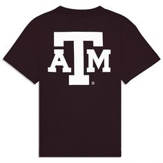 "Keep your little aggies looking fresh with this classic t-shirt design! The front of this maroon shirt features ""Texas A&M"" across the front in a big bold white font while the back displays a big block ATM!Brand: Collegiate Outfitters100% CottonMachine Wash Cold/ Tumble Dry " A&m College Station, Maroon Fabric, Maroon Shirts, College Station, Texas A&m, White Letters, Maroon Color, Shirt Design, Classic T Shirts