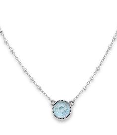 From James Avery&#x2C; this necklace features:This sculpted layered gemstone necklace from James Avery features an intricate daisy carving on the stone and a delicate sterling silver beaded chain that sparkles when you move. Pair with bold and light chains for a floral-inspired&#x2C; layered look. This stone has been layered to achieve a unique color and enhanced surface durability. Avoid chemicals&#x2C; cosmetics and ultrasonic cleaners as well as contact James Avery Necklaces, Whimsical Blue Necklace For Gifts, Blue Metal Necklace With Charms, James Avery Rose Necklace, Nature-inspired Silver Labradorite Necklace, Ultrasonic Cleaners, Pink Gemstone Necklace, Blue Gemstone Necklace, Daisy Pendant