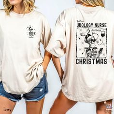 Order by DECEMBER 9th to ensure Christmas delivery in US. Orders will still be accepted after this date and will be processed as soon as possible, but may not arrive before Christmas Day. Please plan accordingly as refunds will not be provided for orders that are delivered within their estimated window.  This cute Comfort Colors® Christmas shirt is perfect for an urology nurse this festive season. Make it even more special by adding a name to the front design. PLEASE CHECK PHOTOS FOR SIZE AND CO Teacher Tee Shirts, Nursing Shirt, Teacher Tees, Nurse Shirt, Nursing Shirts, Christmas Delivery, Christmas Day, Front Design, Festive Season