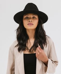 Final Sale Billie is a bold, tall crown fedora with a short flat brim. Its structured shape provides a comfortable fit + is the ultimate confidence boost for any style moment. Style With Accessories, Tall Crown, Gigi Pip, Felt Hats, Crown Heights, Halo Style, Wearing A Hat, Confidence Boost, Felt Hat