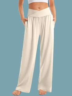 These stylish trousers feature the popular trend of wide leg design, giving you a chic and modern look. The high waist and conveniently placed pockets add both style and functionality to these pants. Elevate your fashion game with these GYPSY trousers. 🔷 Product Measurements (Inch) Size HIP WAIST LENGTH S | 42,5 | 26.8 | 41.7 M | 44.1 | 26.3 | 42,1 L | 45.7 | 29.9 | 42,5 Material composition: 100% polyester Care instructions: Machine wash cold. Tumble dry low Baggy High-waisted Solid Color Pants, Chic Full-length Solid Yoga Pants, Chic Full Length Solid Yoga Pants, Wide Leg Bottoms With Side Pockets, Versatile Full-length Beige Pants, Versatile Solid Yoga Pants With Pockets, Baggy High Waist Wide Leg Pants With Elastic Waistband, Loungewear High-waisted Pants With Wide Waistband, Wide Leg Cargo Pants With Elastic Waistband