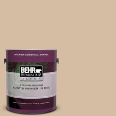 a paint can with the words behr premium plus ultra on it's side