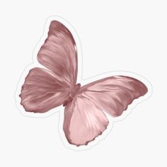 a pink butterfly sticker on a white background