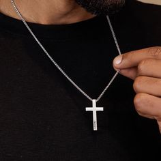 Introducing our exquisite personalized stainless steel cross necklace for men, a timeless and meaningful piece that adds a touch of faith to any outfit. This stunning necklace is available in both silver and gold finishes, allowing you to choose the one that perfectly suits your style. Made with high-quality stainless steel, this necklace is durable and long-lasting, making it a perfect gift for yourself or a loved one. Add a custom touch by personalizing it with a name, date, or special message Silver Cross Necklace For Father's Day Gift, Father's Day Stainless Steel Cross Pendant Necklace, Gift Stainless Steel Cross Pendant Necklace, Stainless Steel Cross Pendant Necklace For Gift, Stainless Steel Crucifix Cross Necklace As Gift, Father's Day Stainless Steel Cross Necklace, Minimalist Personalized Cross Pendant Necklace, Personalized White Cross Necklace, Personalized Cross Pendant Necklace For Anniversary