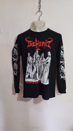 BEHERIT THE OATH OF BLACK BLOOD LONG SLEEVE SHIRT New Beherit Long Sleeve Shirt High Quality We'll shipping worldwide. Shipping time range. United States = 20-25 business days Rest of the world = 25-30 business days Black Metal, Long Sleeve Shirt, Black Shirt, Sleeve Shirt, Gender Neutral, Long Sleeve Shirts, Adult Outfits, United States, Tops & Tees