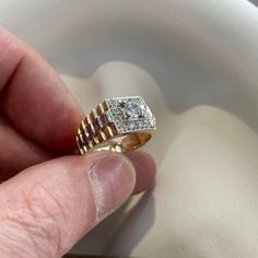 Genuine 9CT Yellow Gold Mens Ring -  Men's Stunning CZ Set Pinky Ring Q-Z Sizes - Gift Boxed Material: 9CT Yellow Gold Weight: 6.10 - 6.60 Grams Available Sizes: Q-Z All of our jewellery is professionally inspected, All items sold are Genuine Please do not hesitate to contact me if you require any further information or have any problems Any issues I will ensure that they are resolved with 100% customer satisfaction Note: Customized Jewellery is available if you need any jewellery design in any Gold Mens Ring, Mens Ring Designs, Yellow Gold Mens Rings, Gold Pinky Ring, Mens Pinky Ring, Mens Rings Fashion, Sterling Silver Wedding Rings, Gold Ring Designs, Wedding Rings Rose Gold