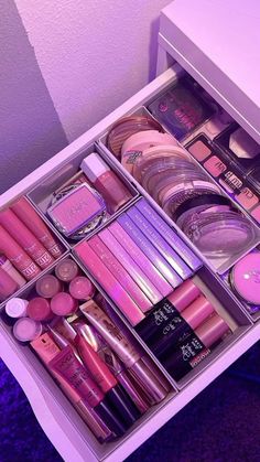 #beautyessentials #makeupmusthaves #skincareobsessed #glowupgoals #cosmeticaddict #beautyobsessed #makeuplover #skincareroutine #beautycommunity #cosmeticjunkie Astetic Pictures, Makeup Drawers, Bedroom Organisation, Dream Vanity