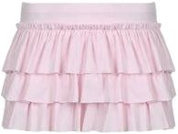 Cute Flared Summer Skirt, Cute Flared Skirt For Summer, Summer Party Skort In Solid Color, Cute Pink Ruffled Shorts, Cute Pink Spring Bottoms, Chic Spring Party Tennis Skirt, Elegant Spring Skort With Gathered Skirt, Elegant Summer Skort, Elegant Short Pink Skirt