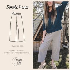 the simple pants sewing pattern is easy to sew