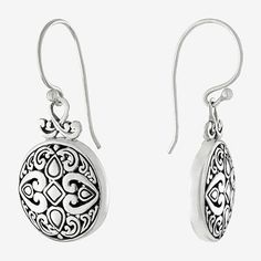 Features: Nickel FreeEarring Back: French WireShape: RoundMetal Color: WhiteEarring Length: 32.3mmEarring Width: 15.4mmMetal: Sterling SilverCare: Wipe CleanEarrings Style: Drop EarringsCountry of Origin: Imported French Wire Earrings, Oversized Earrings, Mystic Quartz, Filigree Pattern, Sterling Silver Filigree, French Wire, Fashion Jewelry Earrings, Earrings Drop, Silver Filigree