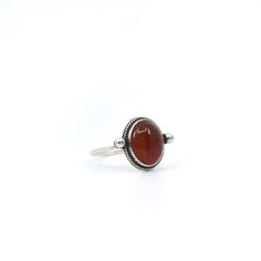 Sometimes you want to gaze down at your ring and see perfect balance and grace. That's what the Delica Dainty Ring has to offer. High- grade semi-precious stone with a simple, sterling silver design. Perfect little ring. Lovely, traditional, dainty ring of 10X12 mm Red Agate cabochon set in .925 sterling silver oxidized and burnished bezel and wire. Simple, elegant and perfect. This lovely little ring is created using traditional silversmithing techniques in my Kensington, MD studio. 10X12mm cab Silversmith Rings, Chloe Ring, Orange Ring, Opal Drop Earrings, Feminine Jewelry, Purple Amethyst Ring, Purple Rings, Agate Cabochon, Silver Design