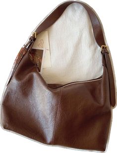 Brown Baguette Bag With Large Capacity, Brown Large Capacity Baguette Satchel Bag, Brown Baguette Bag Satchel With Large Capacity, Brown Rectangular Hobo Bag For Travel, Brown Rectangular Hobo Bag For Daily Use, Large Capacity Brown Shoulder Bag For Daily Use, Brown Large Capacity Hobo Bag For Daily Use, Large Capacity Brown Hobo Bag For Daily Use, Brown Satchel Baguette Bag For Daily Use