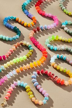 Affordable Colorful Beaded Necklaces With Large Beads, Casual Cheap Beaded Necklaces With Colorful Beads, Fun Summer Beaded Necklaces, Rainbow Stone, Rainbow Necklace, Beaded Jewelry Designs, Rainbow Beads, Semi Precious Beads, Colorful Jewelry