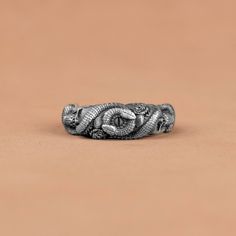 Skull Wedding Band Ring with Snake and Rose, Eva 925 Silver Wedding Men Ring, Cool Signet Man Band Rings, Rose Man Ring, Gifts For Boyfriend   Made of 925 silver and handcrafted by hand, this ring is not only an accessory piece that complements your daily elegance, but also has details that will reflect your character and style. It is also a great gift to give to your loved ones on their special days. At SavisSilver, we always give importance to the satisfaction of our customers, we recommend yo Man Band, Skull Wedding, Man Ring, Gifts For Boyfriend, Men Ring, Wedding Band Ring, Mens Band, Silver Wedding, Wedding Men