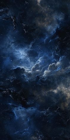 the sky is full of stars and clouds in this image, it looks like something from outer space