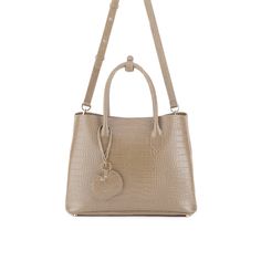 Polish every style choice by carrying this new, stylish, light weighted tote by the round elegant handles Teddy Blake, Gold Interior, Light Beige, Luxury Handbags, Embossed Leather, Italian Leather, Luxury Branding, Calf Skin, Zipper Pocket