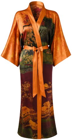 PRICES MAY VARY. 100% Silk, 16mm. Produced by China's top silk producers, the hometown of the world's silk. Kimono collar,sash tie closure, belt loops and inside ties.Tie closure.Side slits at hem. Dry cleaning. One Size Fits Most. Fits up to 45" at chest & hip. 50" length. If you require a size larger than our size specification, this robe will not close. Luxurious 100% silk robe just like soft skin are the perfect choice for your wardrobe.This robes ensure the ultimate in comfort and style in Kimono Collar, China Clothes, Silk Robe, Womens Kimono, Silk Kimono, Soft Skin, Amazon Women, Skin So Soft, Modest Fashion