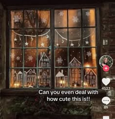 an image of a window with christmas lights on it and the words can you even deal with how cute this is?