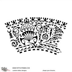 a black and white drawing of a crown with abstract designs on it's side