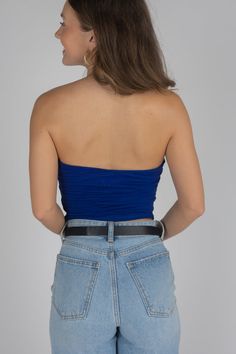 Perfect for your next night out, we love this chic and stylish tube top. It features a strapless sweetheart neckline with boning to the front. Dress it up with a mini skirt and heels or keep it simple with your favorite denim jeans and layered accessories. It comes in four great colors: black, cobalt blue, white or fuchsia. Size medium length: 12 inches. *Materials: 67% Viscose 28% Rayon 5% Spandex, Lining: 95% Rayon 5% Spandex Fit: This strapless tube top features a corset-like design with boni Flirty Summer Tube Top With Built-in Bra, Bandeau Tube Top With Built-in Bra For Night Out, Blue Strapless Tube Top For Summer, Blue Tube Top With Built-in Bra For Summer, Strapless Tube Top With Built-in Bra, Flirty Strapless Top For Day Out, Trendy Strapless Tube Top For Spring, Fitted Blue Bandeau Tube Top, Summer Tube Top With Spaghetti Straps For Date Night