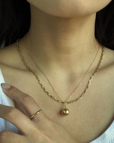 14k Gold 18" long Gold Chain Necklace, Gold Chain, Gold Chains, Pearl Necklace, Chain Necklace, Gold Necklace, Chain, Gold