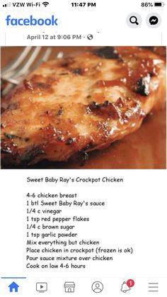 Sweet Baby Rays Crockpot Chicken, Sweet Baby Rays, Crockpot Dishes, Crockpot Recipes Slow Cooker, Crock Pot Cooking, Crockpot Dinner, Chicken Crockpot Recipes