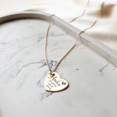 Create a unique gift for mother - a personal pendant with her baby birth data! Enter your child's birth details (name, date of birth, weight, height)  into the personalization field and we will engrave it with laser on a premium 925 silver pendant. This sterling silver heart necklace will be a memorable jewelry, that can be gifted to a child when he/she grows up. Meaningful gift for any mother for any occasion! ---------------------- DETAILS: * Sterling silver 925 silver birth necklace covered with 18k Gold * Minimalist design, heart shaped pendant * ENGRAVING of baby information on the coin pendant * Meaningful gift for mother * For birthday, anniversary, any other occasion * Comes in a beautiful gift box Please check MORE unique necklaces here: https://etsy.me/2YaKnOp https://etsy.me/3im Gold Heart Charm Birthstone Necklace For Anniversary, Personalized Gold Necklaces, Customizable Gold Birthstone Necklace For Personalized Gift, Meaningful Gold Necklace For Personalized Gift, Meaningful Personalized Gold Necklace, Personalized Meaningful Gold Jewelry, Meaningful Personalized Gold Jewelry, Gold Nameplate Heart Necklace For Mother's Day, Gold Engraved Birthstone Necklace For Personalized Gift