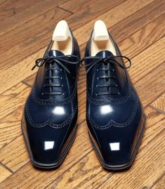 Oxford Mens Patent Leather Dress Shoes, Luxury Blue Leather Business Wingtips Shoes for Men – THE LEATHER POSH Oxford House, Luxurious Shoes, Blue Dress Shoes, Patent Leather Dress, Shoes Business, Trending Topic, Photo Summer, Wingtip Shoes, Man Shoes