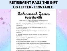 the retirement game for kids to play with their parents and grandparents is shown in this printable