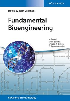 a book cover with an image of a blue background and the words, fundamental bioenging