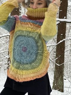 Mandala Alpaca Hand Knitting Sweater Aiste Anaite Clothing ~ Jamper Mandala for Women ~ Cozy Comfy Colors Hand Made Like to browse the whole shop :) https://www.etsy.com/shop/Aistefashion Follow Aistefashion on Etsy: https://www.etsy.com/shop/HomeofSun Follow Aistefashion on website :www.aistefashion.lt Follow Aistefashion on Facebook : www.facebook.com/Aistefashion Follow Aistefashion on Pinterest : https://www.pinterest.com/aiste_bar/aistefashion/ With Love, Aiste Cozy Knitted Winter Patterns, Cozy Multicolor Fall Knitting Pattern, Casual Multicolor Knitting Pattern For Winter, Cozy Knit Patterns For Winter, Cozy Winter Knit Patterns, Winter Knitting Patterns With Yarn, Fall Multicolor Knitting Pattern, Casual Winter Knitting Patterns, Hand Knitted Cozy Winter Patterns