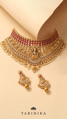 Embrace the timeless charm of the Maitreyi Antique Temple Choker Set and adorn yourself with its majestic presence. Shop now and experience the enchantment of this exceptional masterpiece. Goddess Lakshmi, Choker Set, Drop Beads, Antique Gold, Beautiful Jewelry, Semi Precious, Choker, Jewelry Box, Temple