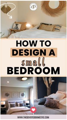 the bedroom is decorated in neutral colors and has been designed to look like a small bedroom