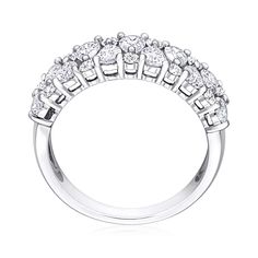 Ross-Simons - 1.98 ct. t. w. Diamond Ring in 14kt White Gold. Size 9. On this luxurious ring, a pretty mix of 1.98 ct. t. w. pear-shaped and round brilliant-cut diamonds scintillate across the band. Something so stunning deserves a chance to shine with your most formal ensembles! Crafted in polished 14kt white gold. 1/4" wide. Diamond ring. Diamond birthstones are the perfect gift for April birthdays. April Birthday, Diamond Birthstone, Ring Diamond, Round Brilliant Cut Diamond, Buy 1, Round Brilliant, Pear Shaped, Jewelry Stores, Diamond Ring