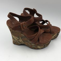 Miu Miu Vintage Wedge Sandal Size 39.5 Gently Worn Heel Height Approx 5.5" Platform Height Approx 2" Made In Italy Miu Miu Shoes, Wedge Sandal, Womens Shoes Wedges, Wedge Sandals, Miu Miu, Heel Height, In Italy, Wedges, Women Shoes