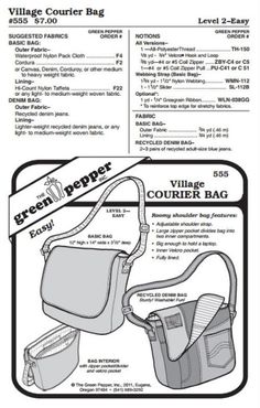 an instruction manual for the green bag